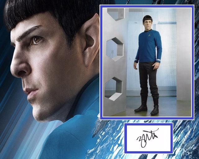 ZACHARY QUINTO SIGNED STAR TREK  PHOTO MOUNT UACC REG 242 ACOA