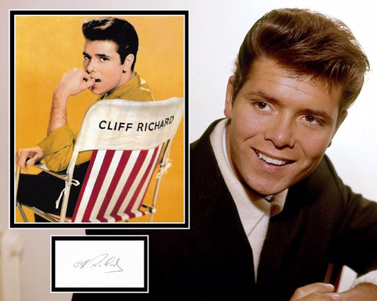 CLIFF RICHARD SIGNED PHOTO MOUNT