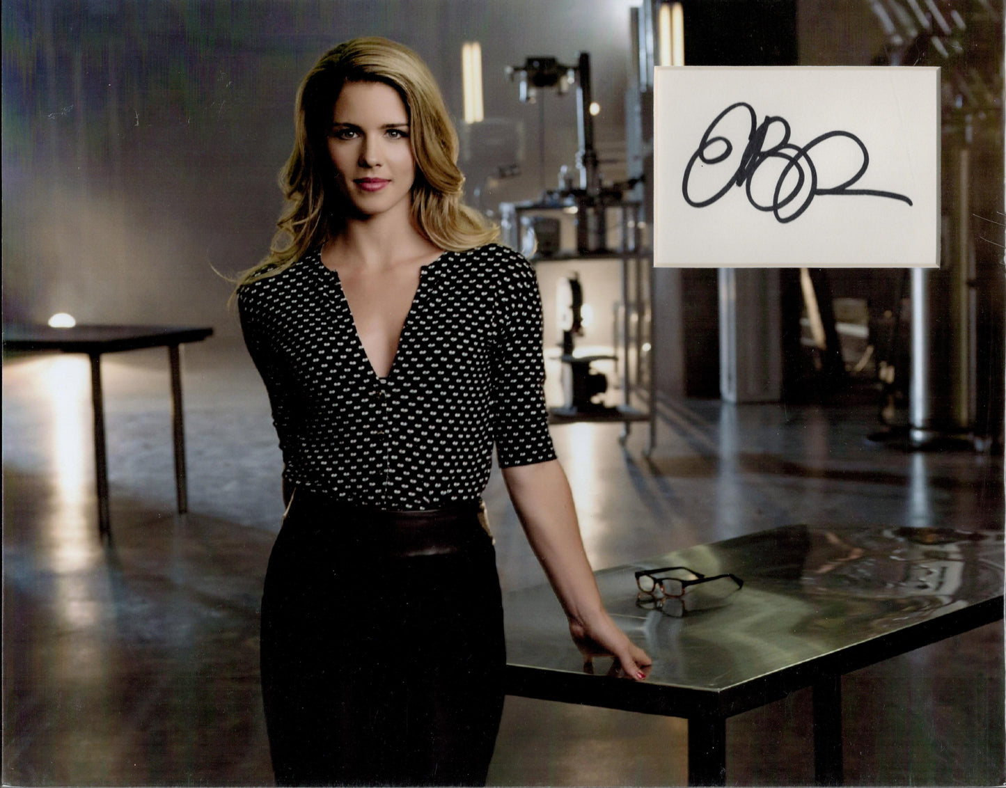 EMILY BETT RICKARDS SIGNED 14X11 ARROW PHOTO MOUNT (2)