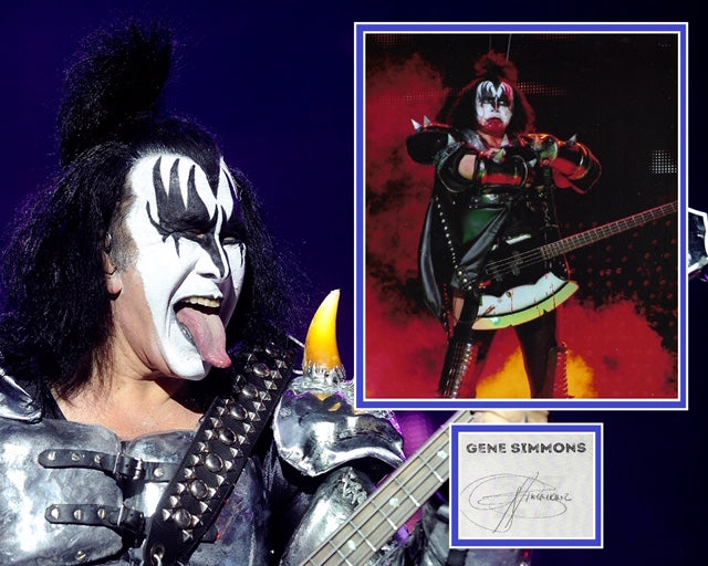 GENE SIMMONS SIGNED KISS PHOTO MOUNT UACC REG 242 (1) ACOA