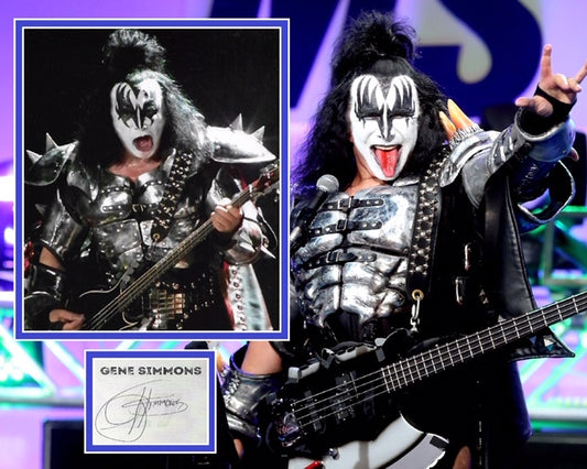 GENE SIMMONS SIGNED KISS PHOTO MOUNT UACC REG 242 (2) ACOA