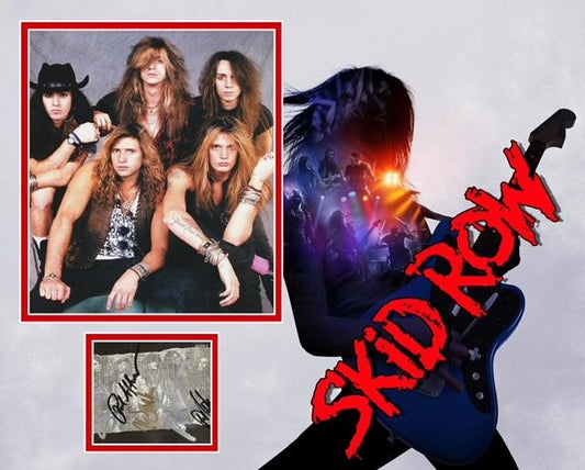 SKID ROW SIGNED ORIGINAL LINE UP PHOTO MOUNT SEBASTIAN BACH ETC