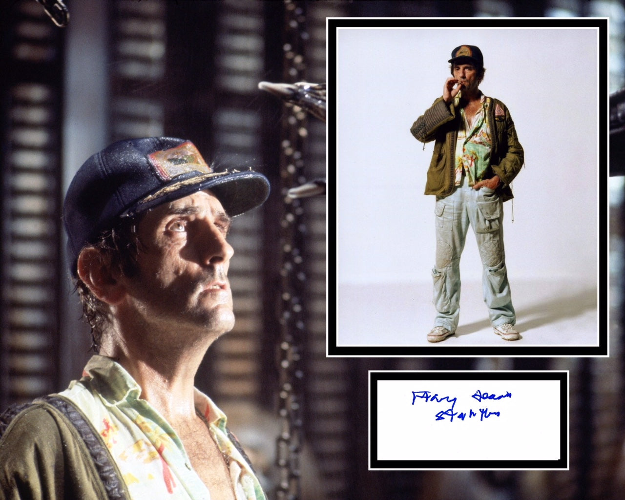 HARRY DEAN STANTON SIGNED ALIEN PHOTO MOUNT UACC REG 242