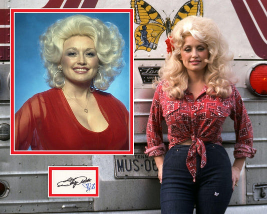 DOLLY PARTON SIGNED  PHOTO MOUNT