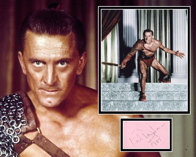 KIRK DOUGLAS SIGNED SPARTACUS PHOTO MOUNT UACC REG 242 ACOA