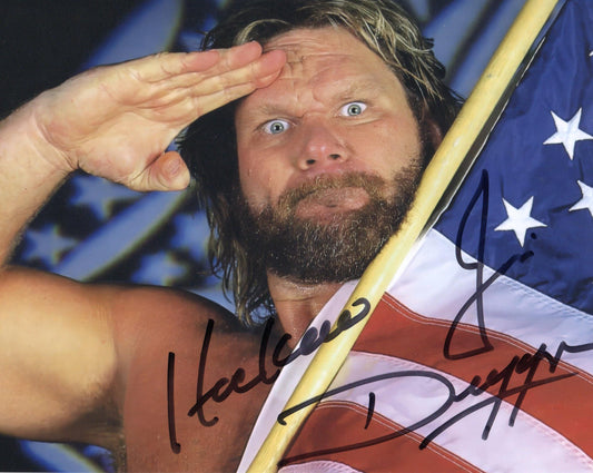 HACKSAW JIM DUGGAN SIGNED WRESTLING 10X8 PHOTO (2)
