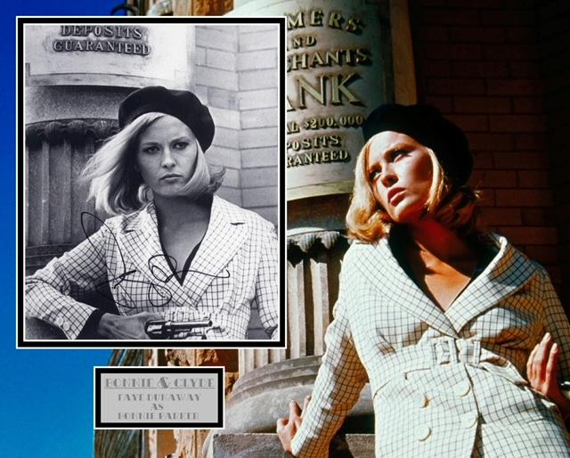 FAYE DUNAWAY SIGNED BONNIE AND CLYDE PHOTO MOUNT UACC REG 242