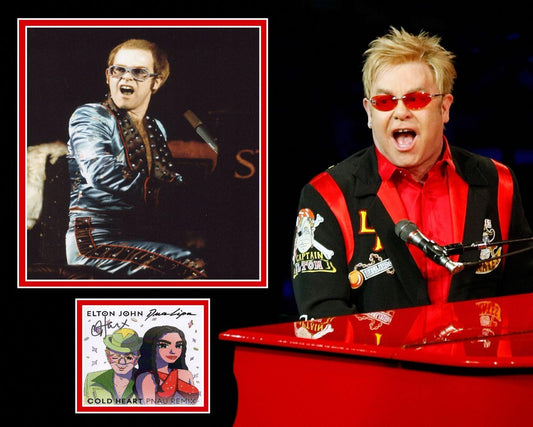 ELTON JOHN SIGNED PHOTO MOUNT