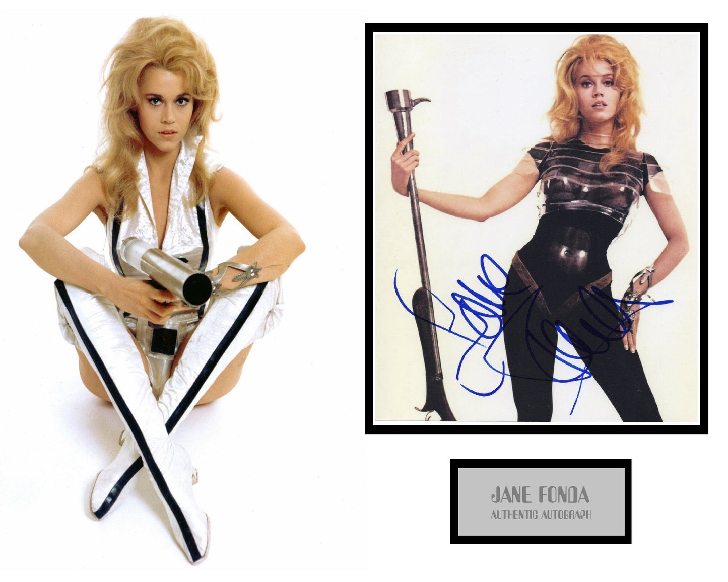 JANE FONDA SIGNED BARBARELLA PHOTO MOUNT
