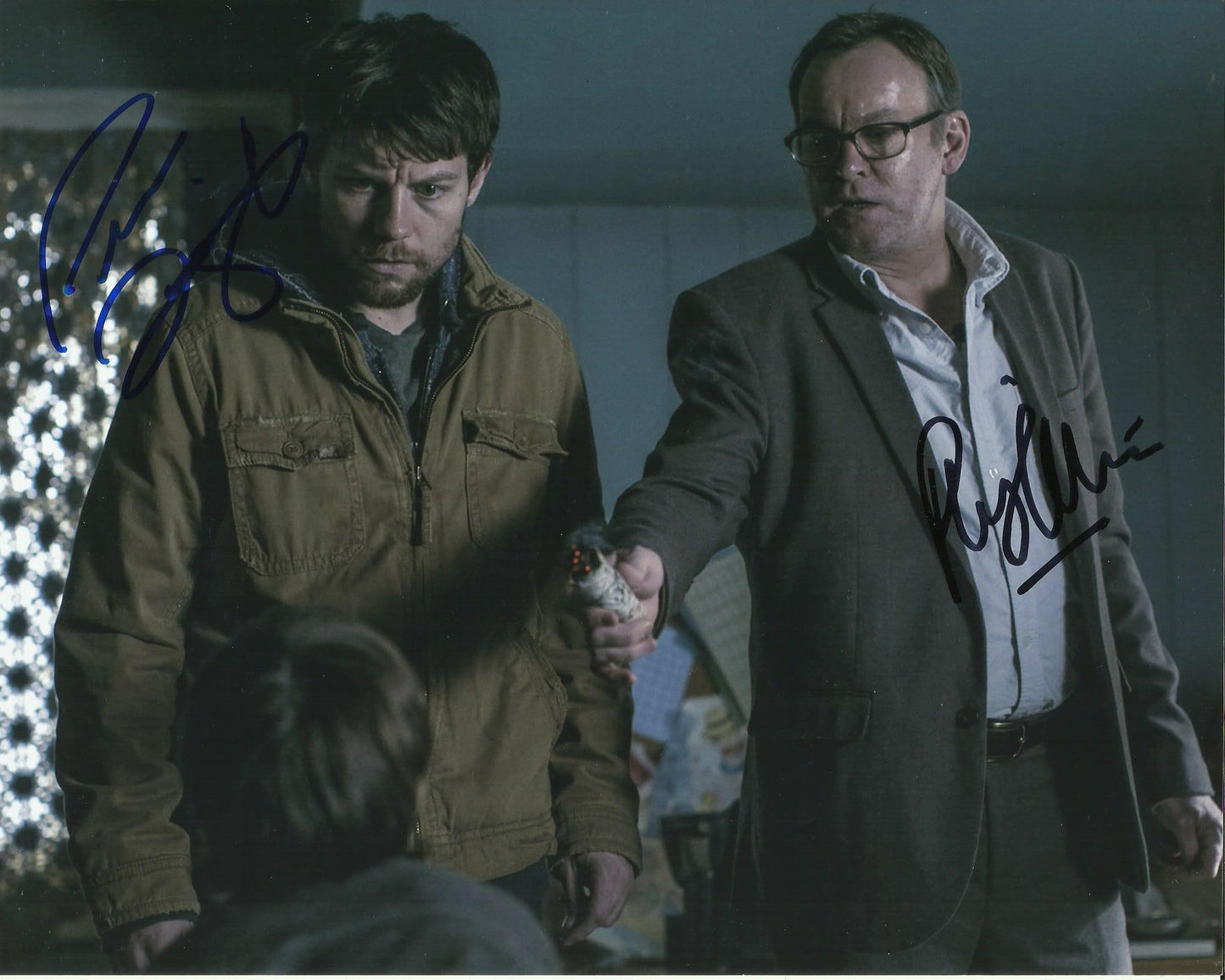PATRICK FUGIT AND PHILIP GLENISTER SIGNED OUTCAST 8X10 PHOTO