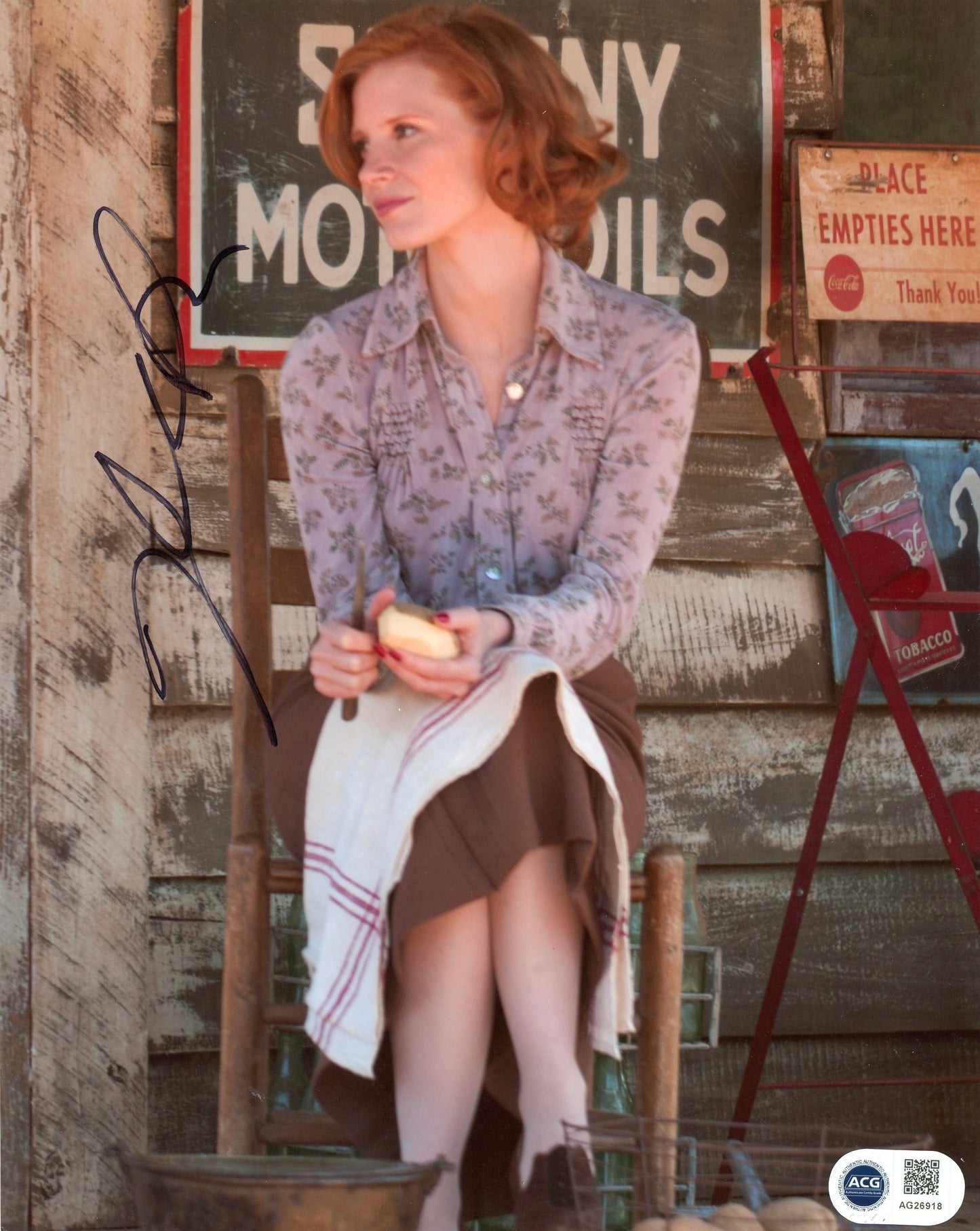 JESSICA CHASTAIN SIGNED LAWLESS 10X8 PHOTO (1) ALSO ACG CERT AUTHENTICATION