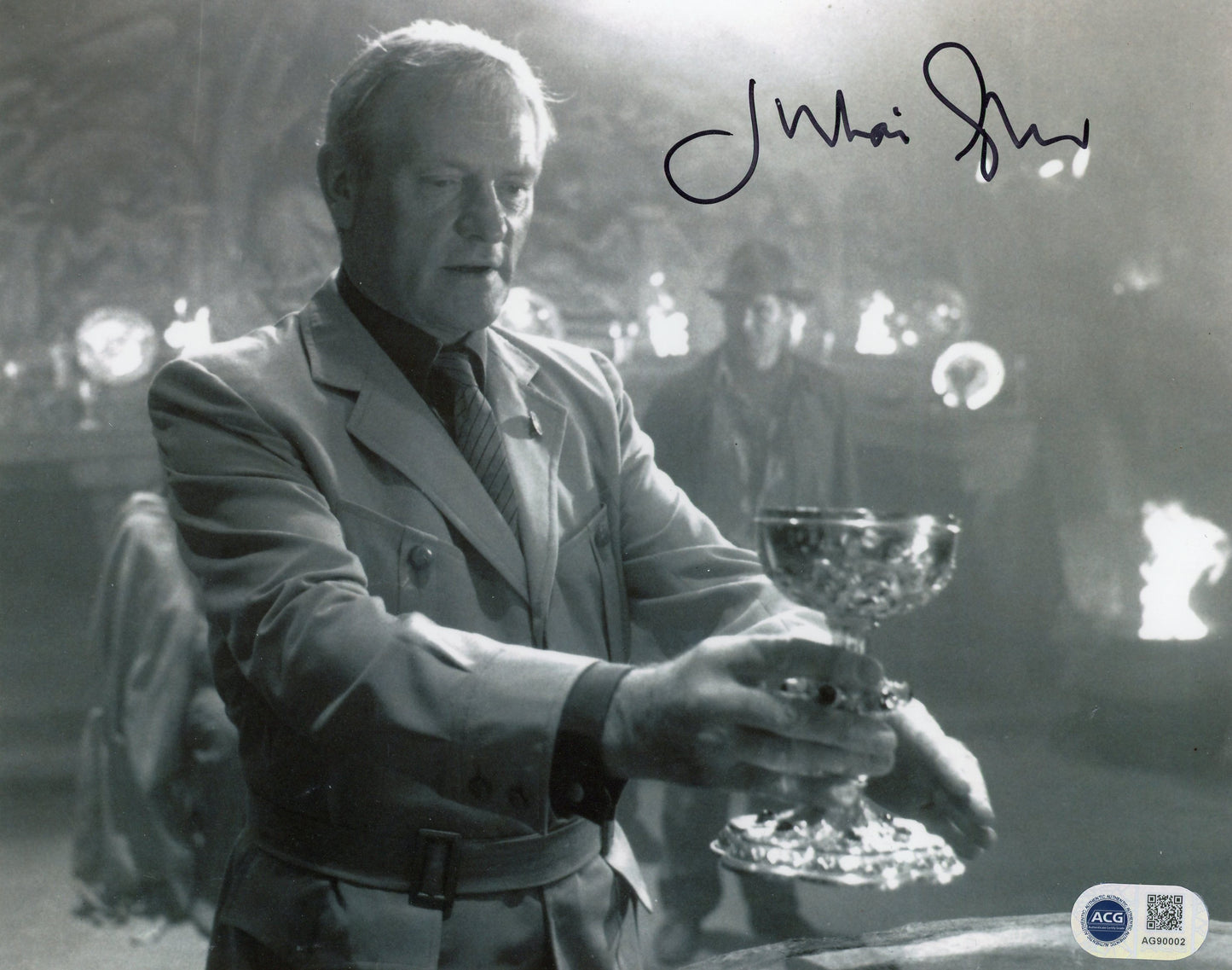 JULIAN GLOVER SIGNED INDIANA JONES 8X10 PHOTO (3) ALSO ACG CERT AUTHENTICATION