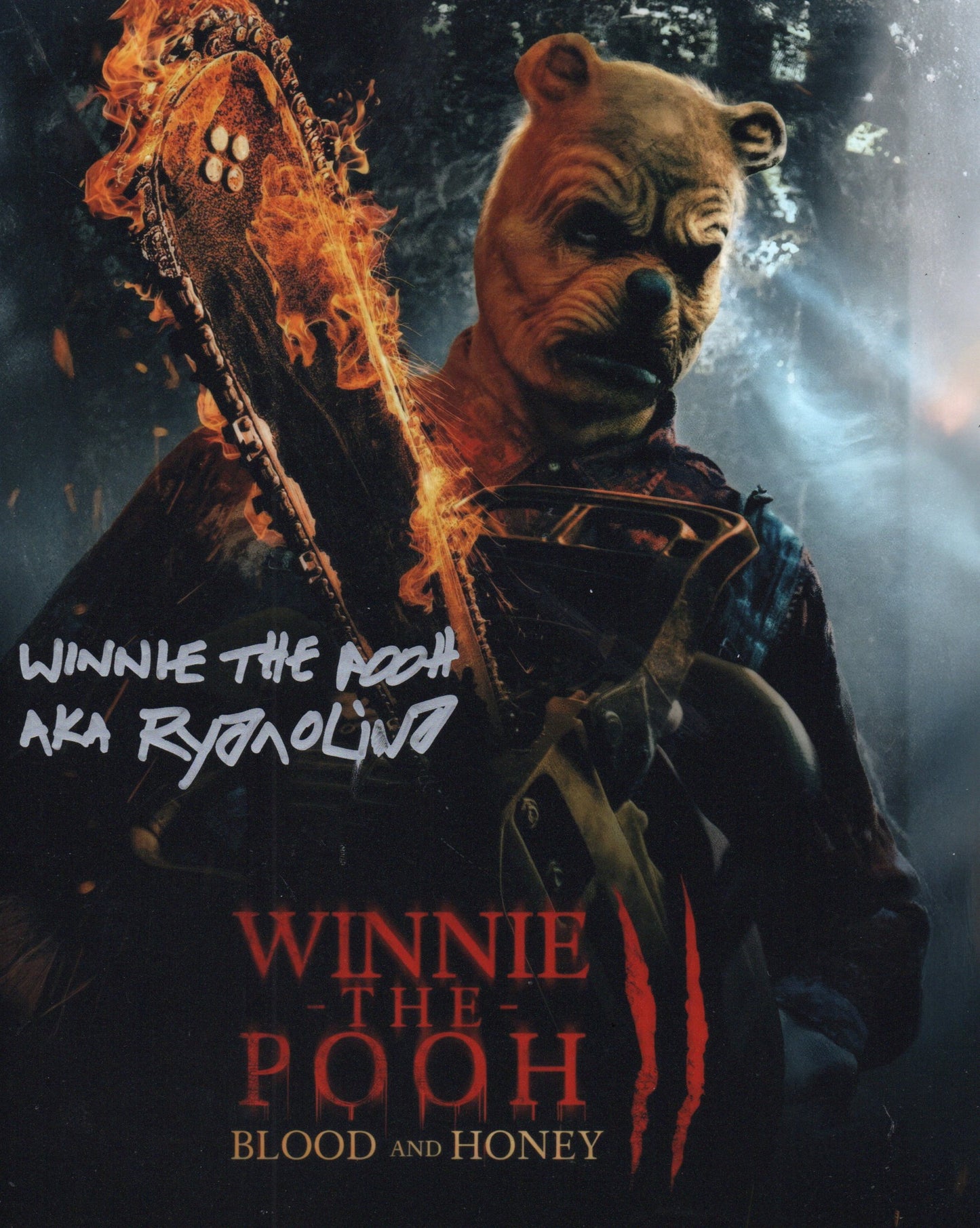 RYAN OLIVA SIGNED WINNIE THE POOH BLOOD AND HONEY 8X10 PHOTO (1)