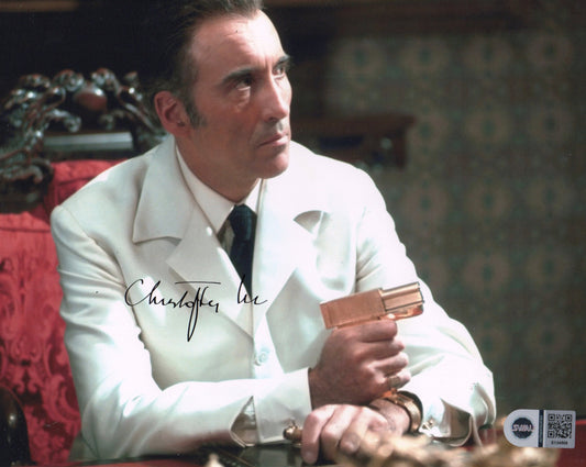 CHRISTOPHER LEE SIGNED JAMES BOND 8X10 PHOTO ALSO SWAU