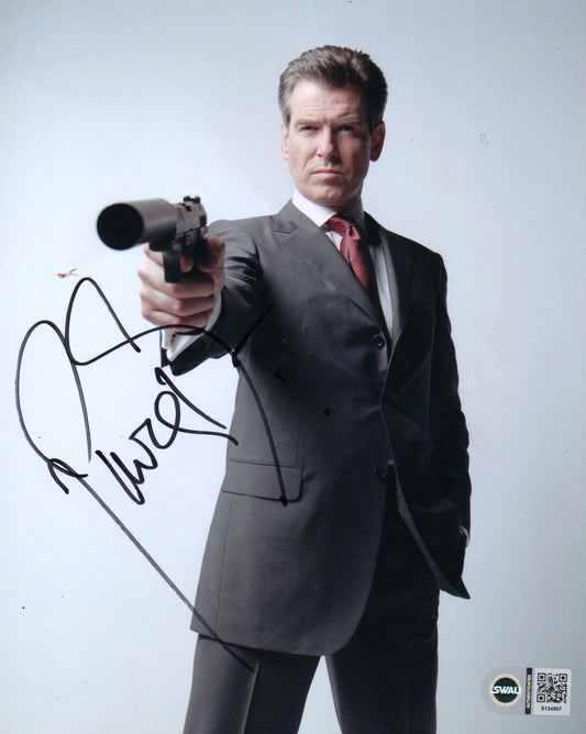 PIERCE BROSNAN SIGNED JAMES BOND 8X10 PHOTO (3) ALSO SWAU