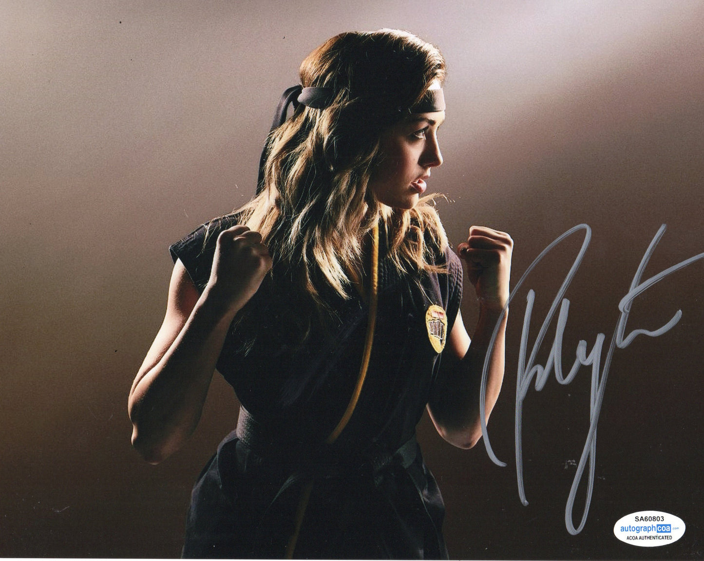 PEYTON LIST SIGNED SEXY COBRA KAI 10X8 PHOTO ALSO ACOA