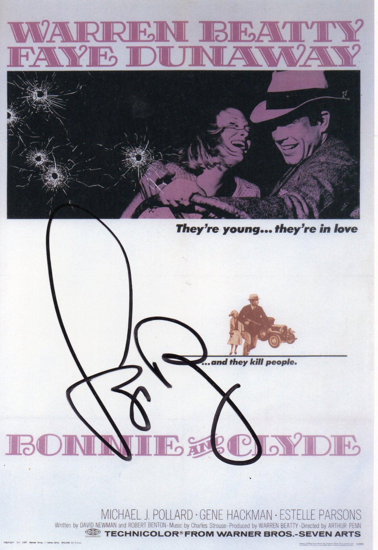FAYE DUNAWAY SIGNED BONNIE AND CLYDE 10X8 PHOTO (1)