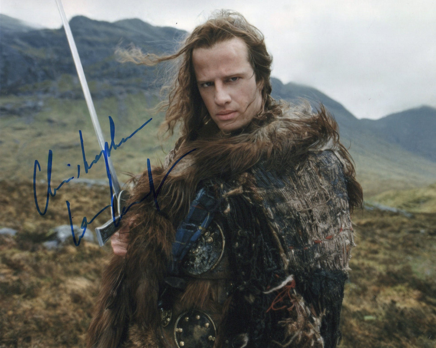 CHRISTOPHER LAMBERT SIGNED HIGHLANDER 10X8 PHOTO