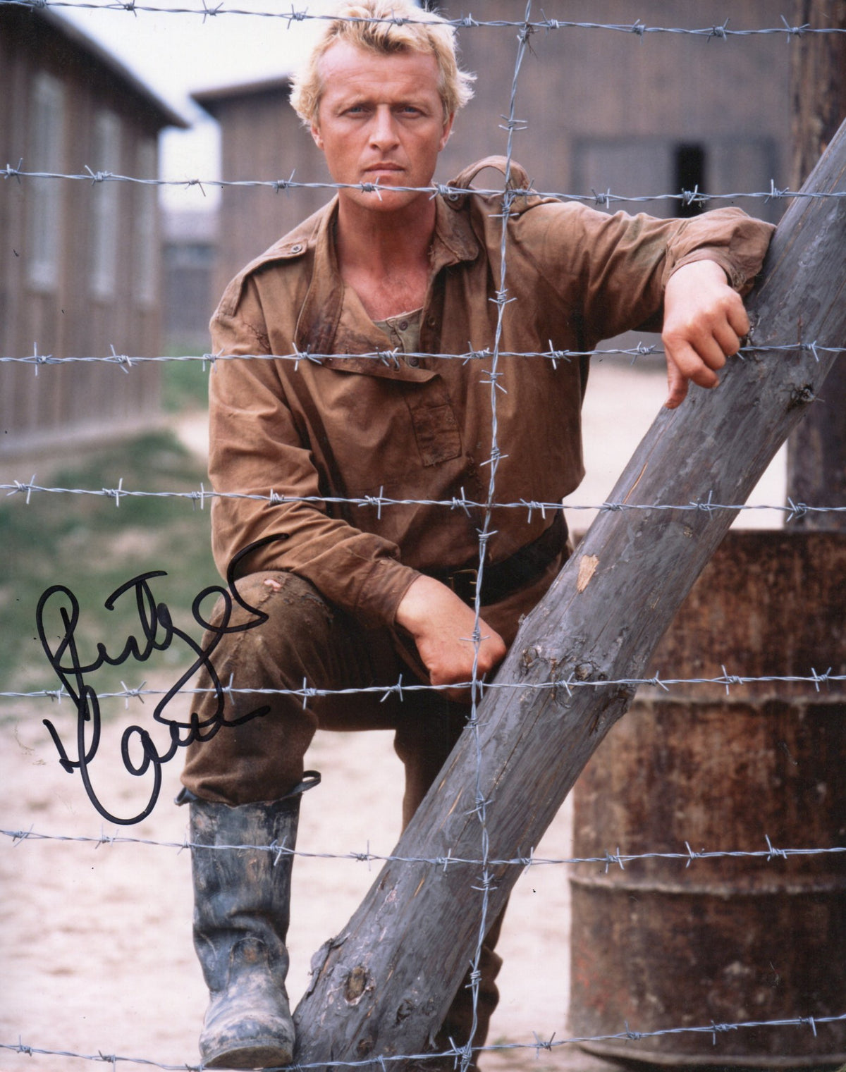 RUTGER HAUER SIGNED ESCAPE FROM SOBIBOR 8X10 PHOTO