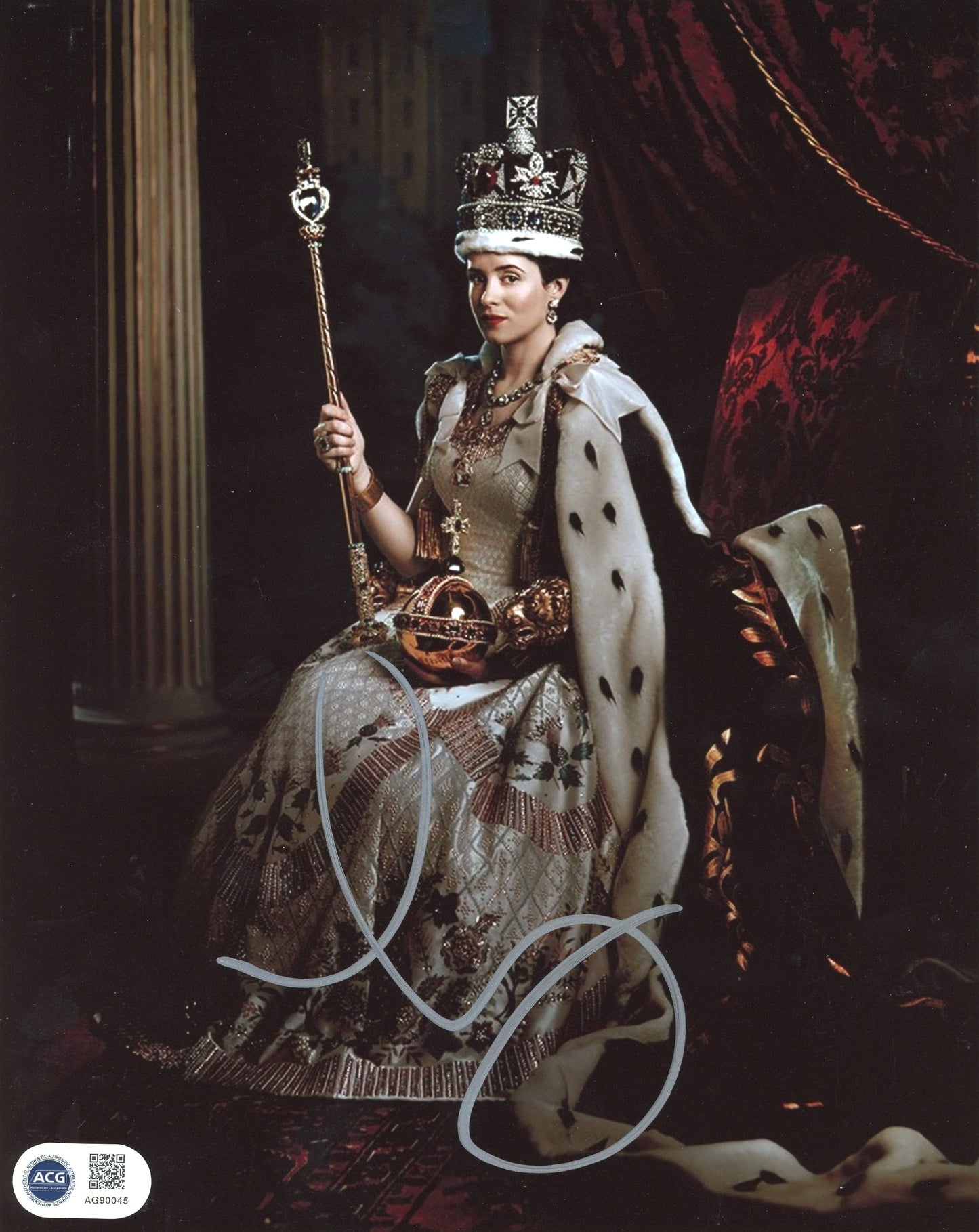 CLAIRE FOY SIGNED THE CROWN 10X8 PHOTO (2) ALSO ACG CERTIFICATION