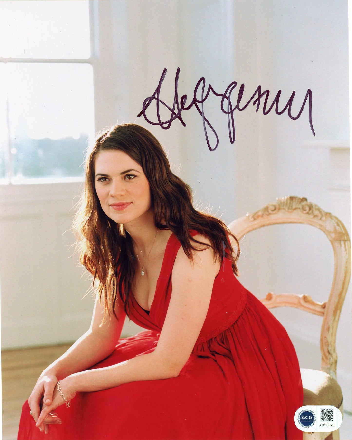 HAYLEY ATWELL SIGNED SEXY 10X8 PHOTO (4) ALSO ACG CERTIFICATION