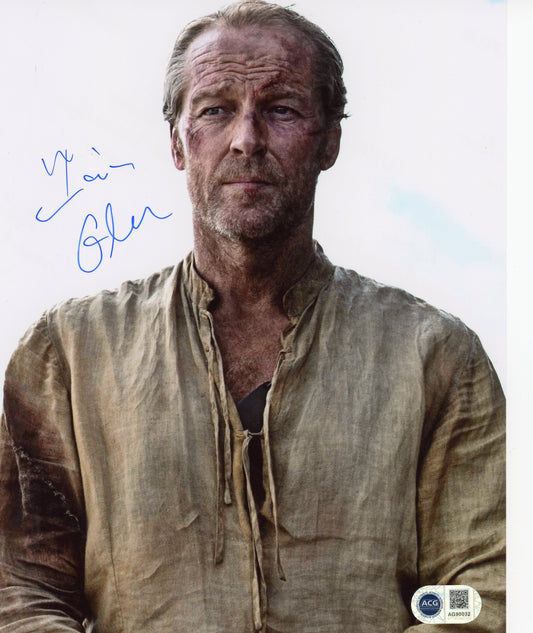 IAIN GLEN SIGNED GAME OF THRONES 8X10 PHOTO (10) ALSO ACG CERTIFICATION