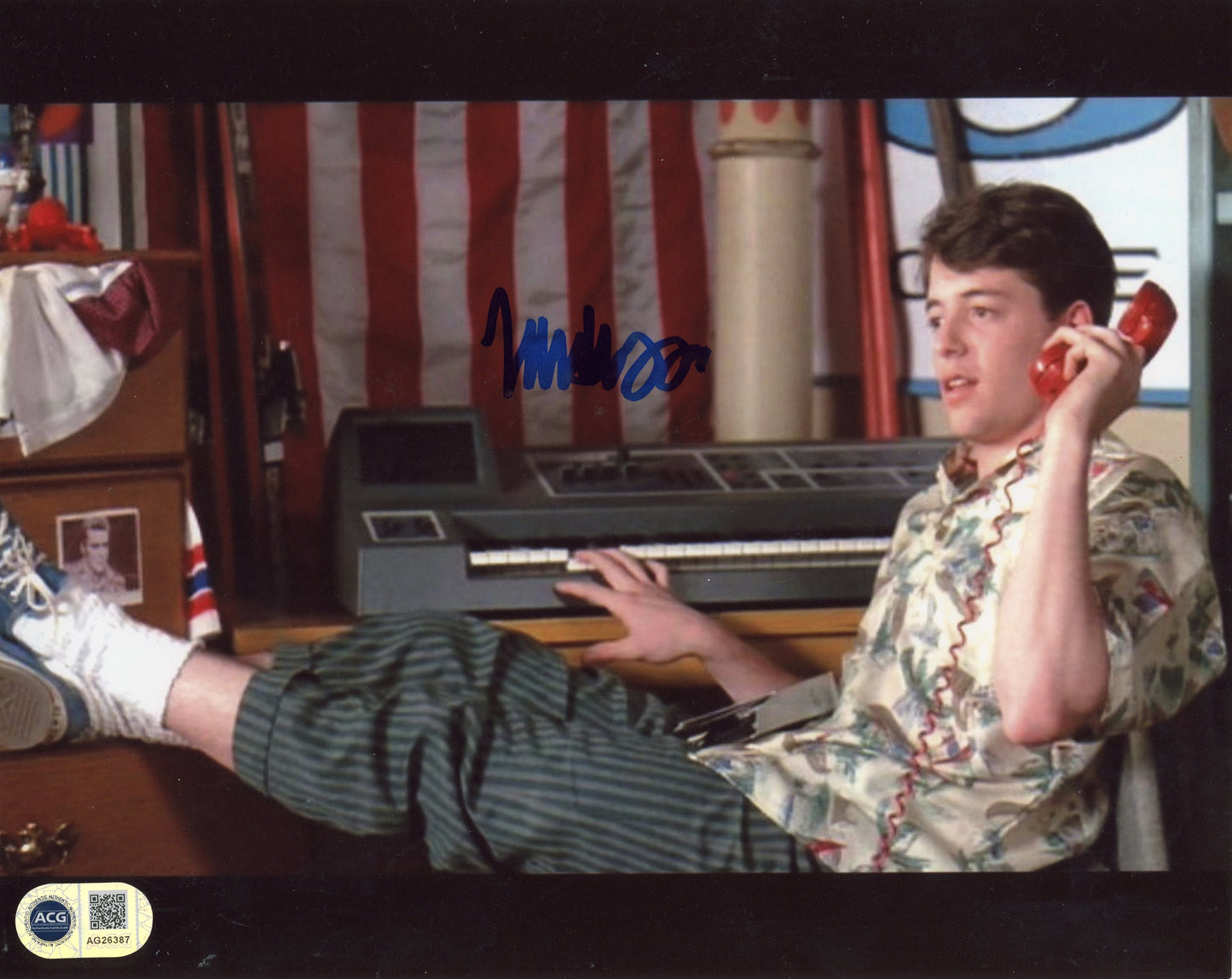 MATTHEW BRODERICK SIGNED FERRIS BUELLERS DAY OFF 8X10 PHOTO (7) ALSO ACG CERT AUTHENTICATION