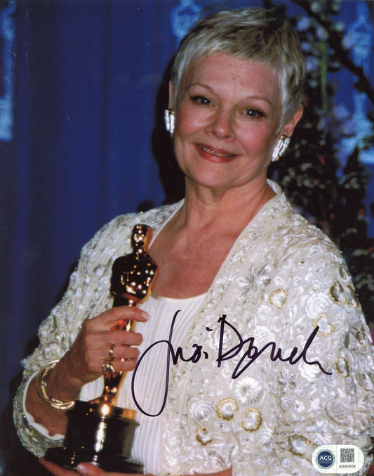 JUDI DENCH SIGNED OSCAR 10X8 PHOTO ALSO ACG CERT AUTHENTICATION