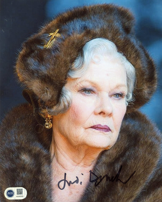 JUDI DENCH SIGNED MURDER ON THE ORIENT EXPRESS 10X8 PHOTO ALSO ACG CERT AUTHENTICATION