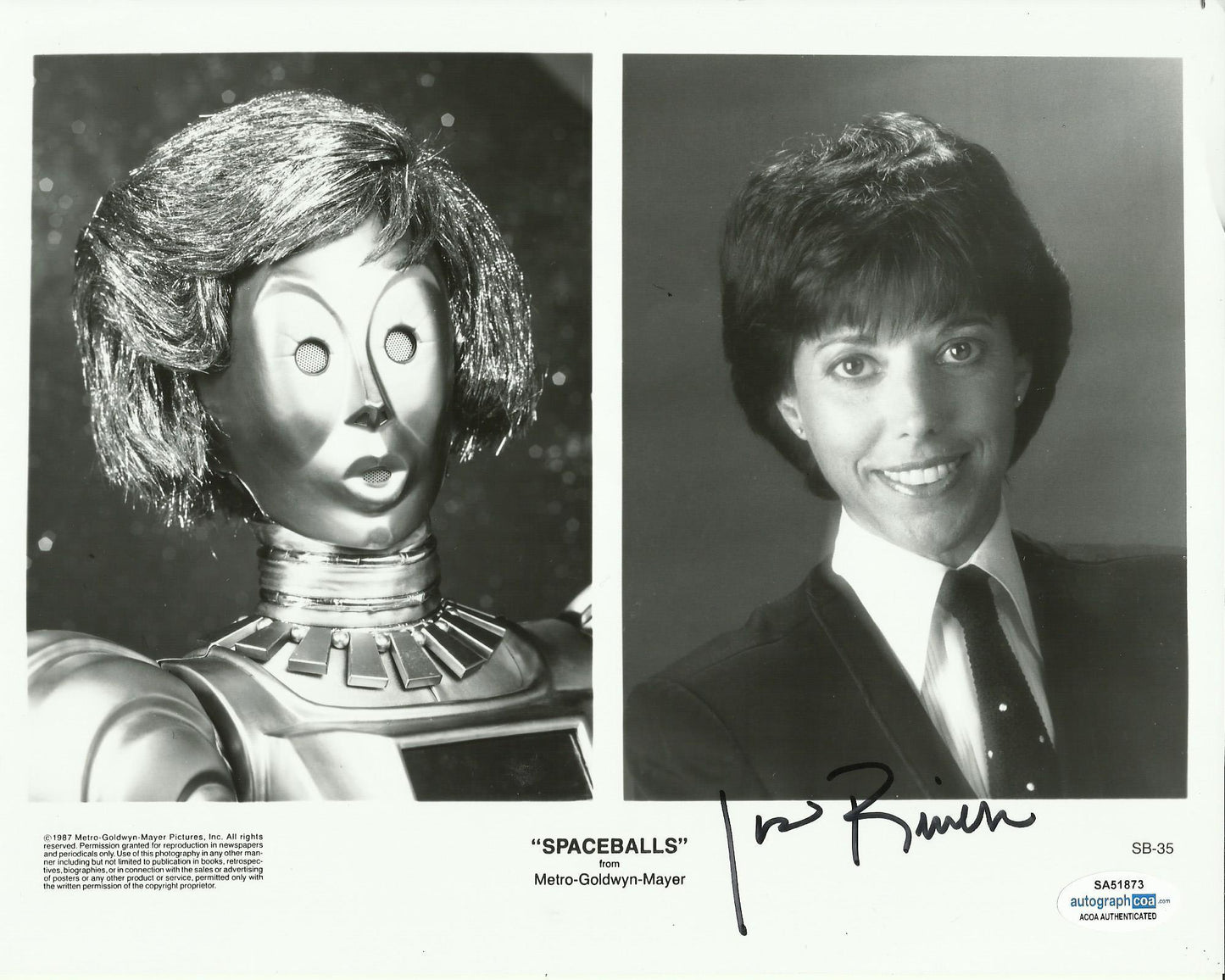 JOAN RIVERS SIGNED SPACEBALLS 10X8 PHOTO (1) ALSO ACOA CERTIFIED