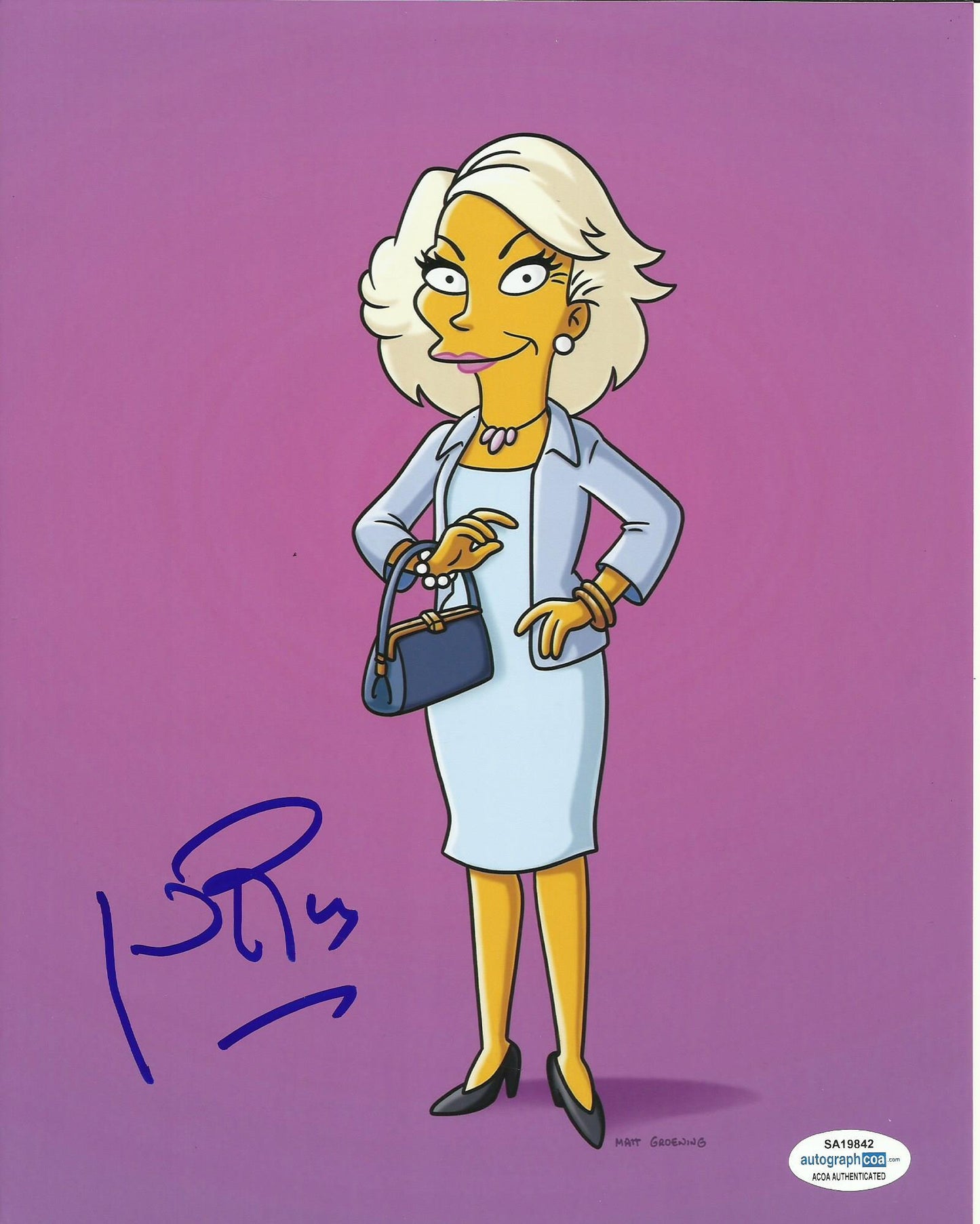 JOAN RIVERS SIGNED SIMPSONS 10X8 PHOTO (1) ALSO ACOA CERTIFIED