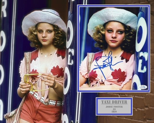 JODIE FOSTER SIGNED TAXI DRIVER PHOTO MOUNT UACC REG 242 ALSO ACOA