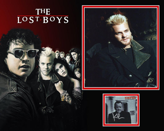 KIEFER SUTHERLAND SIGNED LOST BOYS PHOTO MOUNT