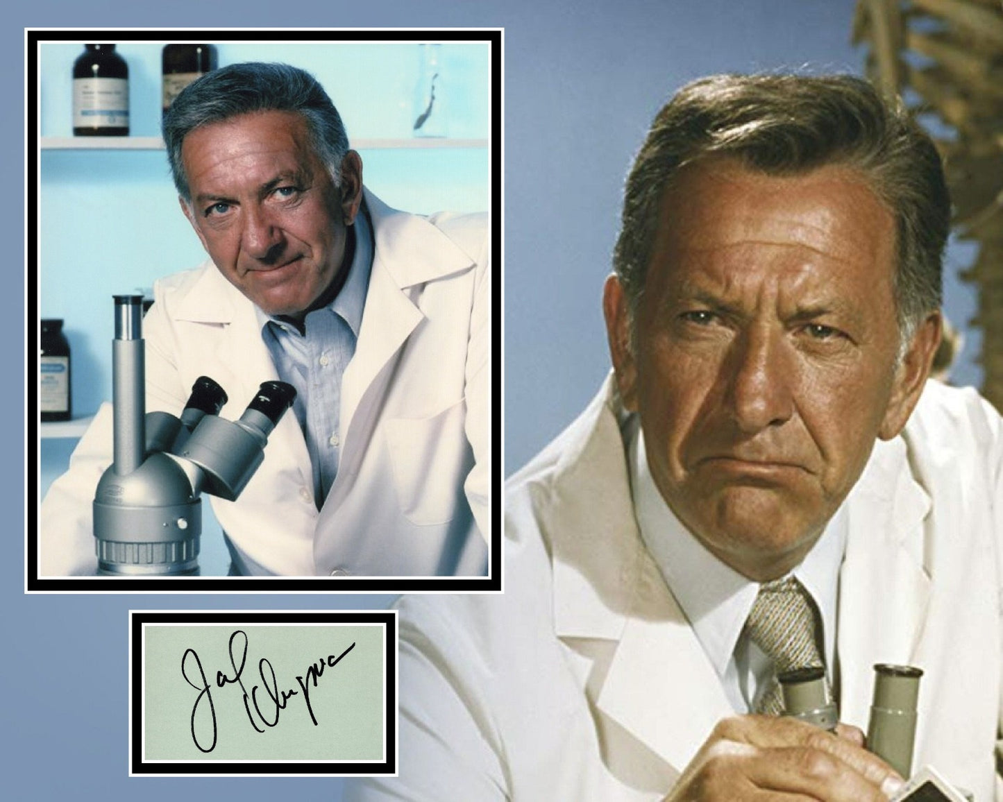 JACK KLUGMAN SIGNED QUINCY M.E PHOTO MOUNT UACC REG 242