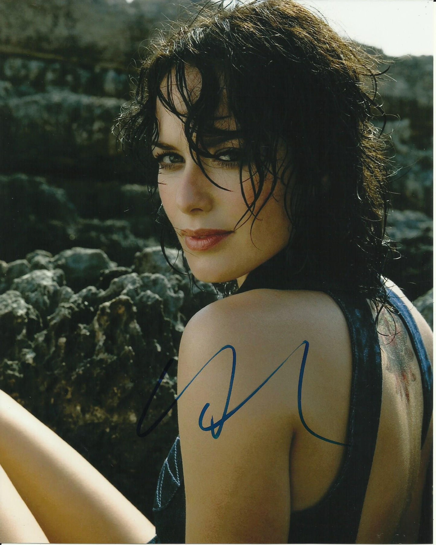 LENA HEADEY SIGNED SEXY 10X8 PHOTO