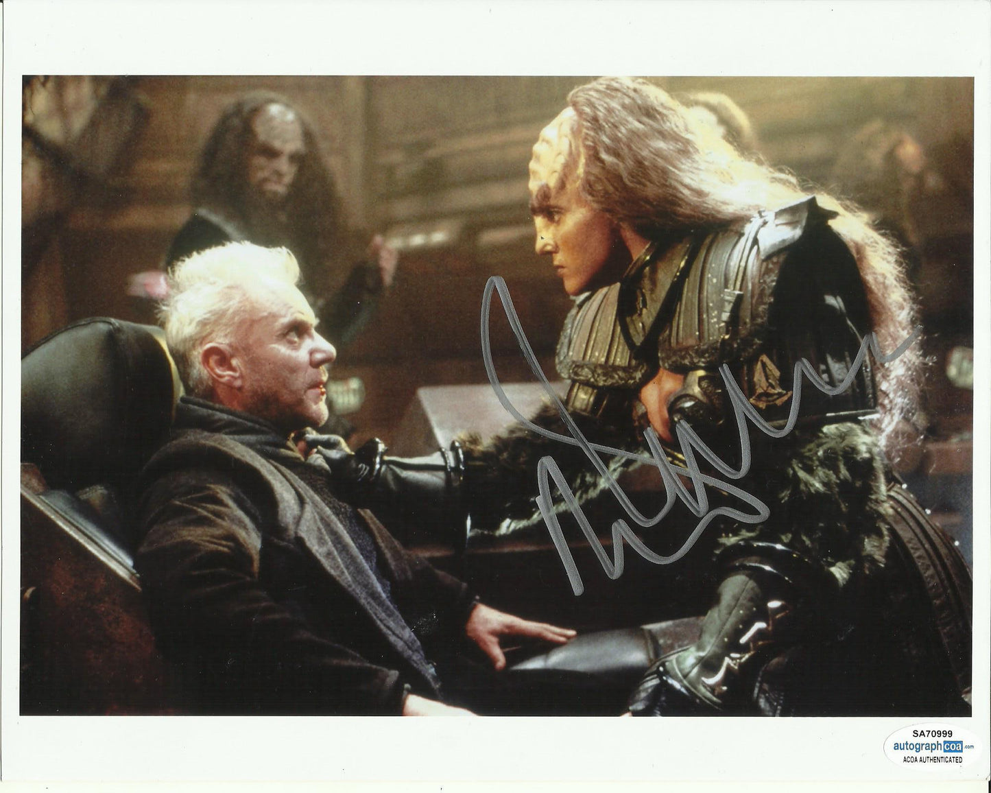 MALCOLM McDOWELL SIGNED STAR TREK 8X10 PHOTO ALSO ACOA