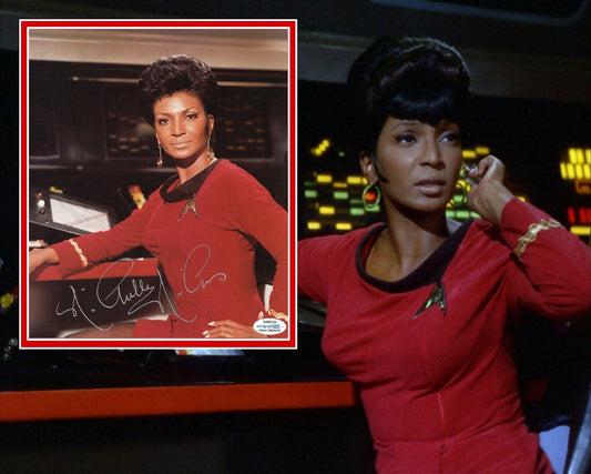 NICHELLE NICHOLS SIGNED STAR TREK PHOTO MOUNT ALSO ACOA