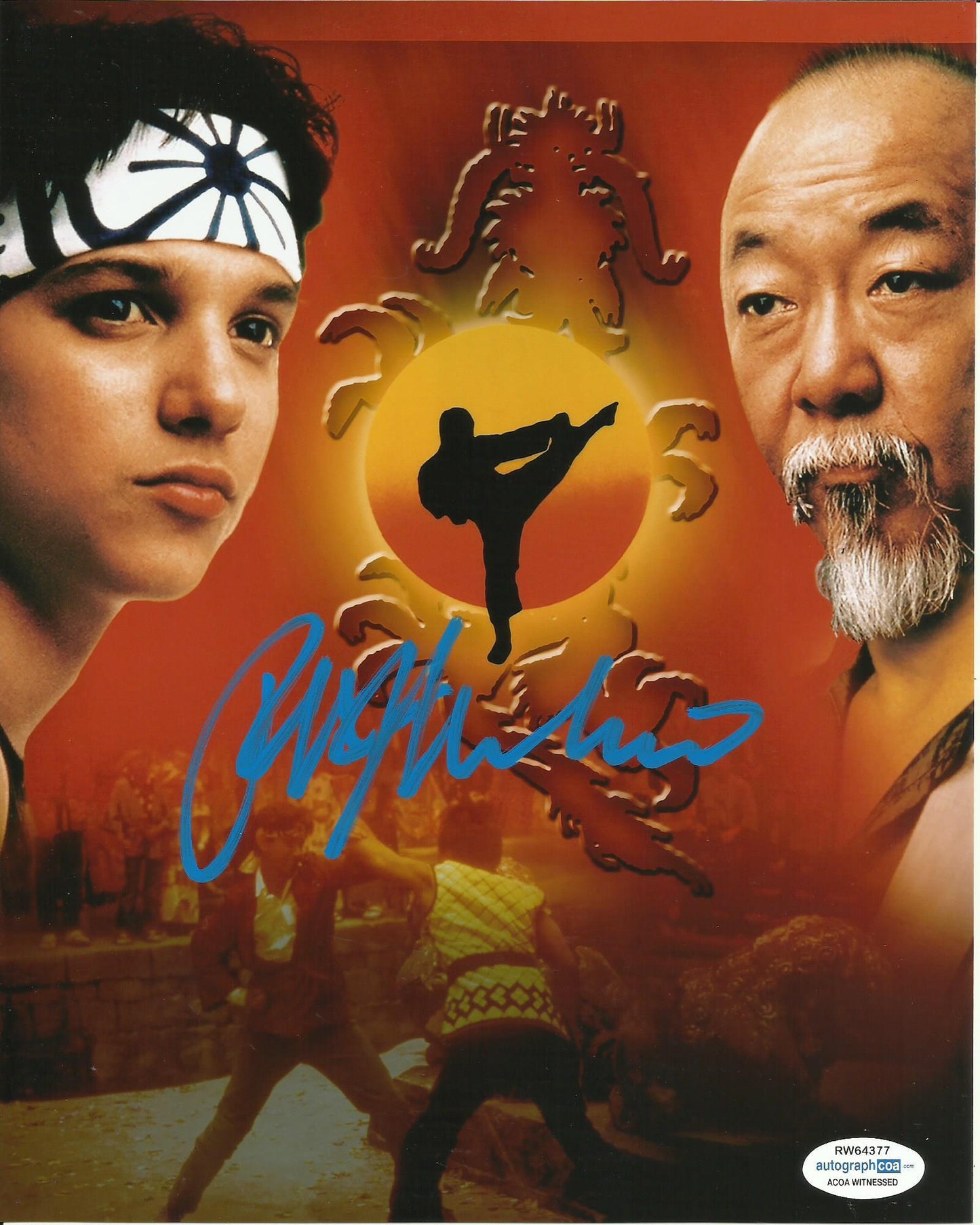 RALPH MACCHIO SIGNED THE KARATE KID 8X10 PHOTO (1) ALSO ACOA CERTIFIED