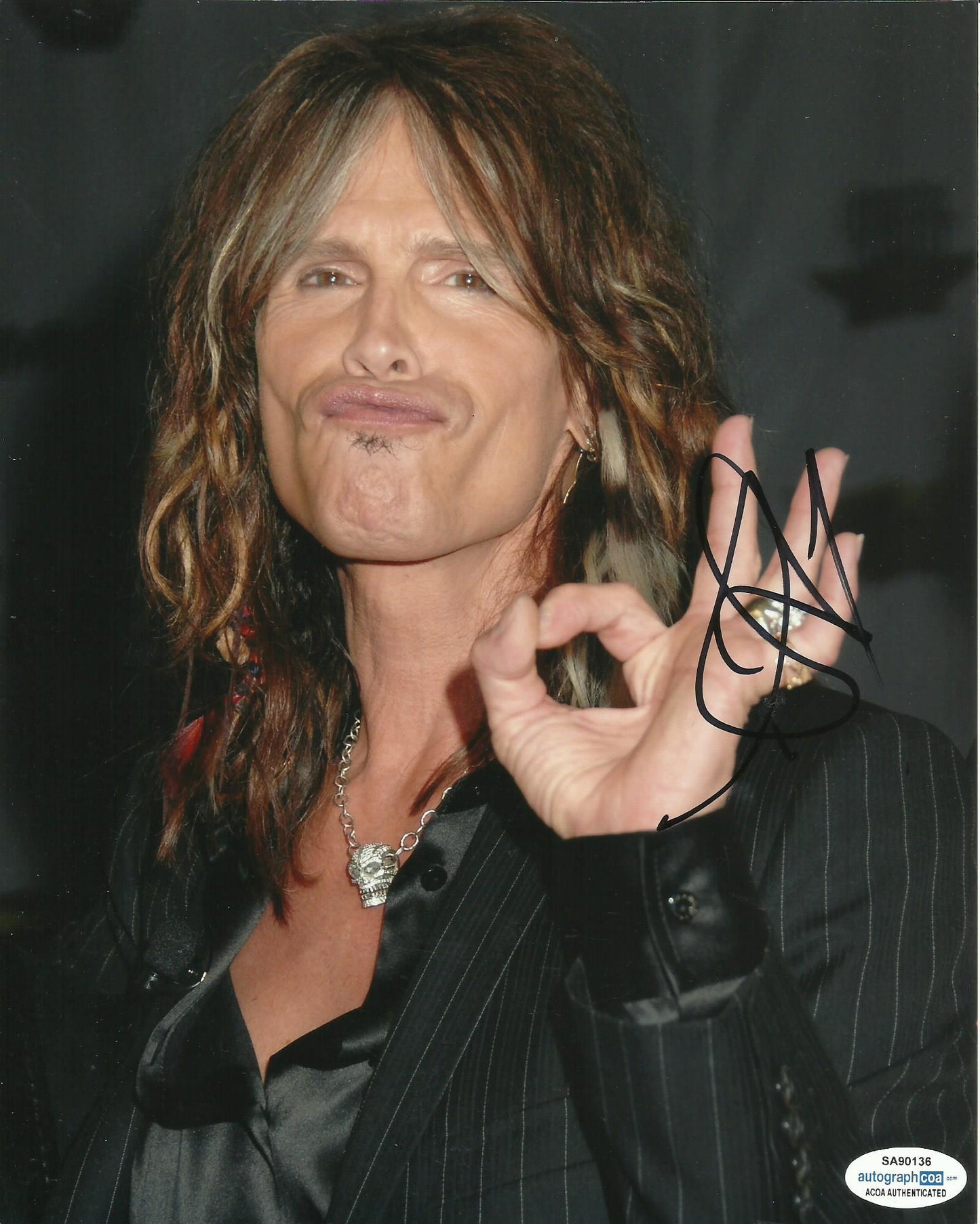 STEVEN TYLER SIGNED AEROSMITH 8X10 PHOTO (12) ALSO ACOA CERTIFIED