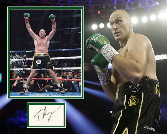 TYSON FURY SIGNED BOXING PHOTO MOUNT