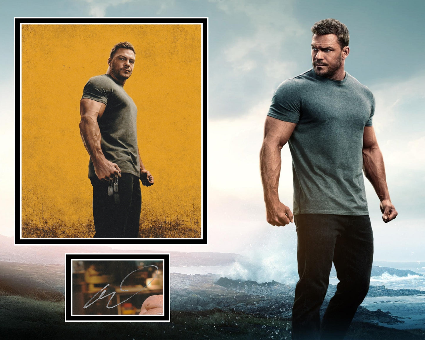 ALAN RITCHSON SIGNED REACHER PHOTO MOUNT
