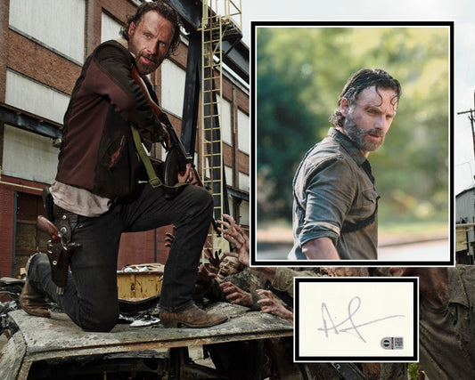 ANDREW LINCOLN SIGNED THE WALKING DEAD PHOTO MOUNT ALSO SWAU
