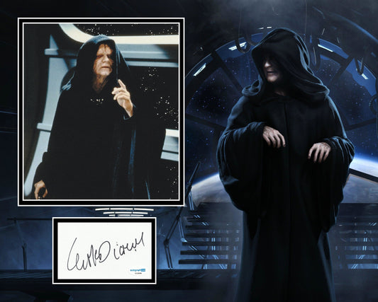 IAN McDIARMID SIGNED STAR WARS PHOTO MOUNT ALSO ACOA