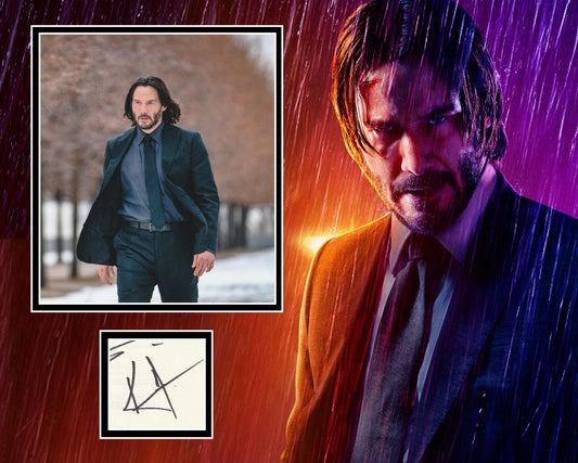 KEANU REEVES SIGNED JOHN WICK PHOTO MOUNT