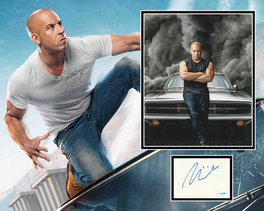 VIN DIESEL SIGNED FAST AND THE FURIOUS PHOTO MOUNT ALSO ACOA