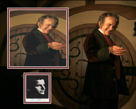 IAN HOLM SIGNED LORD OF THE RINGS PHOTO MOUNT