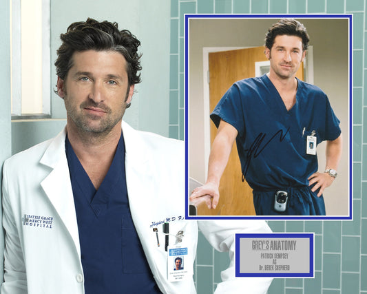 PATRICK DEMPSEY SIGNED GREY'S ANATOMY PHOTO MOUNT