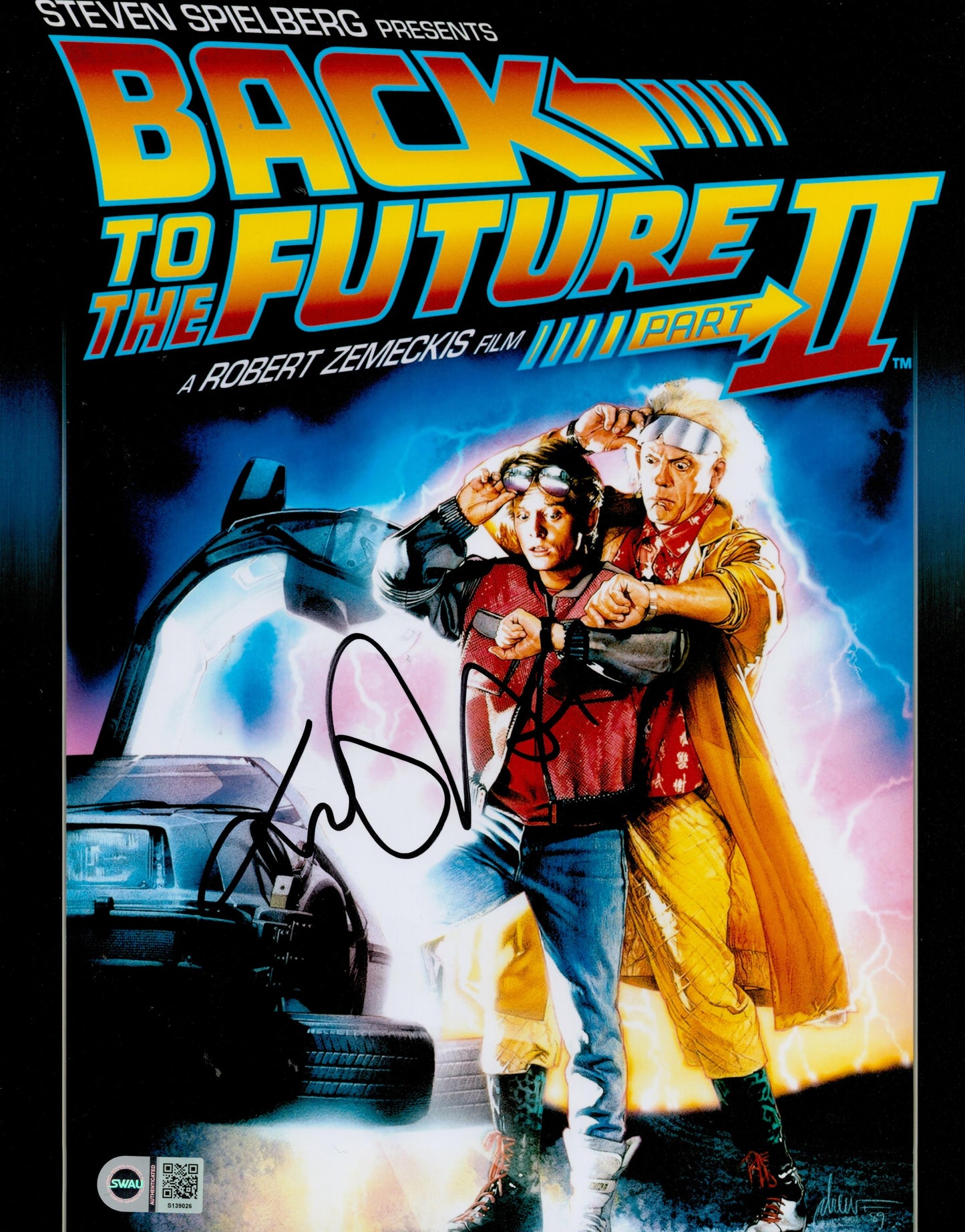 MICHAEL J FOX SIGNED BACK TO THE FUTURE 14X11 PHOTO SWAU (2)
