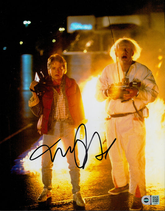 MICHAEL J FOX SIGNED BACK TO THE FUTURE 14X11 PHOTO SWAU (3)