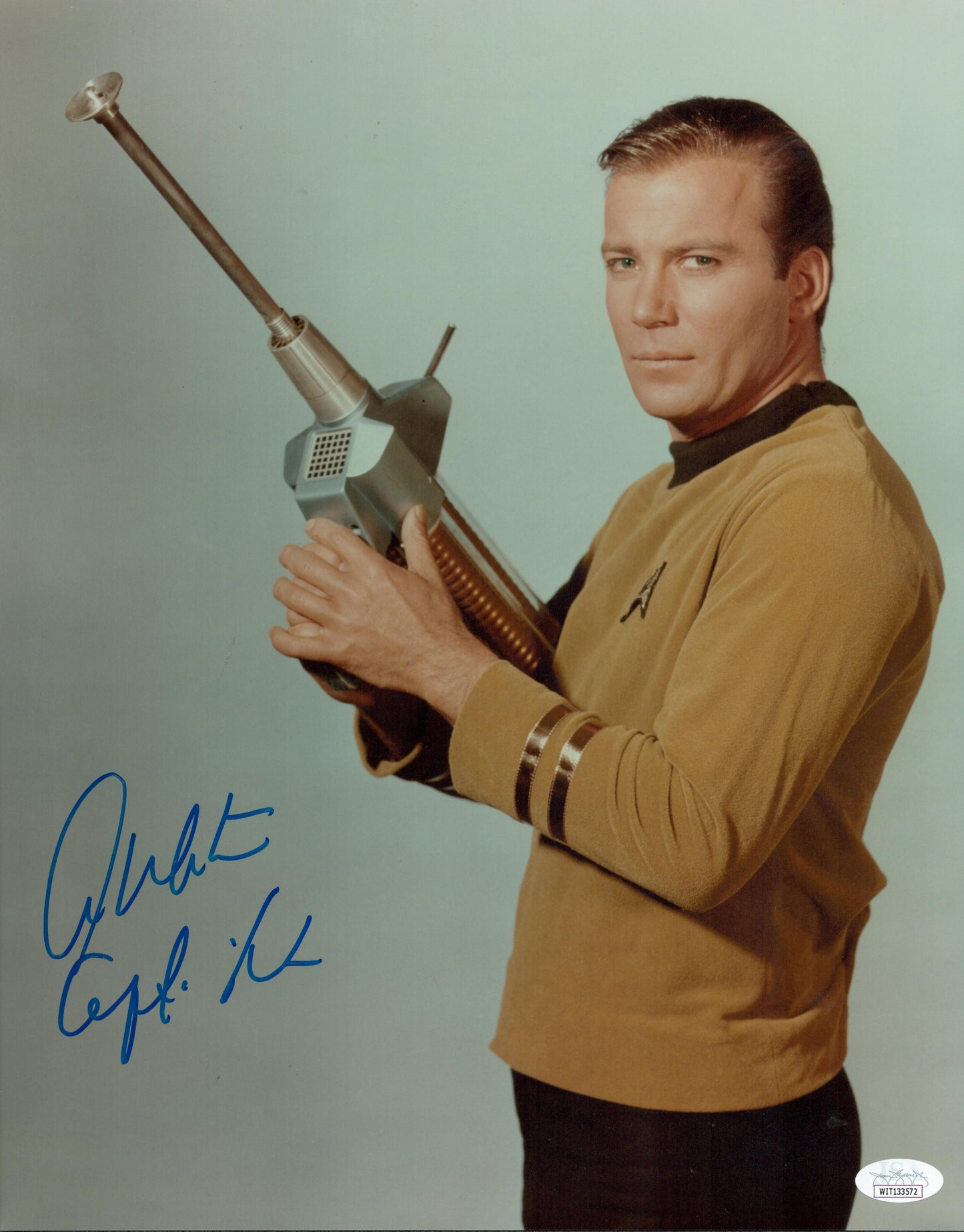 WILLIAM SHATNER SIGNED STAR TREK 14X11 PHOTO (2) ALSO JSA